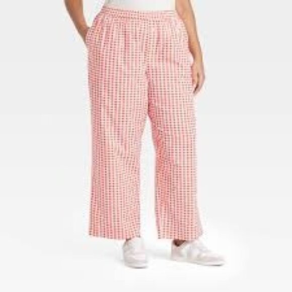 Grayson Threads Women's Gingham Graphic Boxer Pants Pull On Casaul Size 3X - Red - Picture 1 of 10